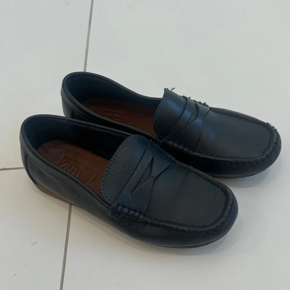 Zara navy loafers 30 size 12.5 boys